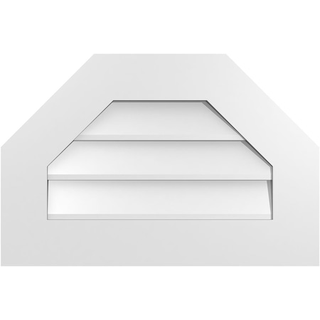 Ekena Millwork Octagonal Top Surface Mount PVC Gable Vent w/ 3-1/2"W x 1"P Standard Frame, 24"W x 16"H GVPOT24X1601SN